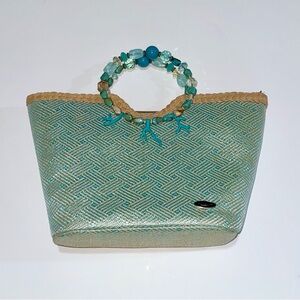 Cappelli Straworld Beaded Handle Woven Tote | The Breakers Palm Beach